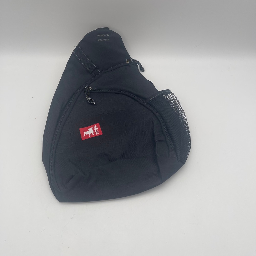 Zynga Gemline Black Sling Backpack Crossbody Bag Tech Swag Adjustable Strap 16in